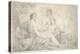 Hestia in a Mythical Landscape, C.1760 (Graphite on Vellum)-Charles Joseph Natoire-Premier Image Canvas