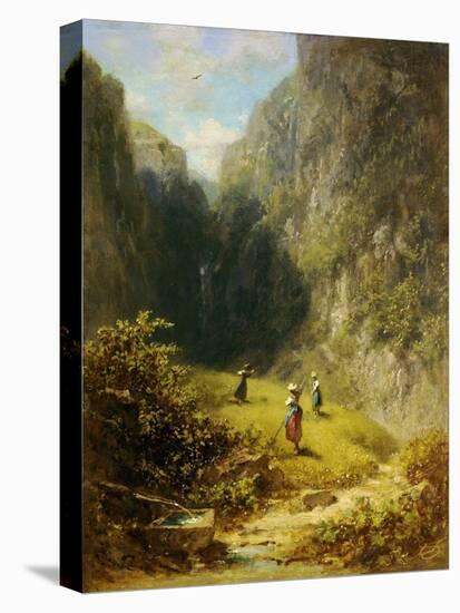 Heuernte im Hochgebirge-Carl Spitzweg-Premier Image Canvas