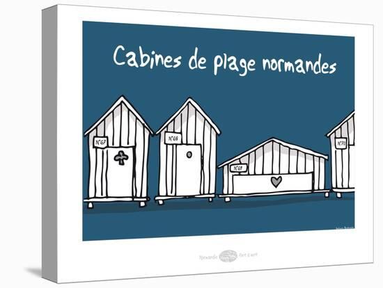 Heula. Cabines de plages normandes-Sylvain Bichicchi-Stretched Canvas