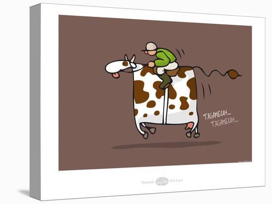 Heula.La vache qui galope-Sylvain Bichicchi-Stretched Canvas