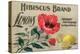Hibiscus Brand - San Diego, California - Citrus Crate Label-Lantern Press-Stretched Canvas