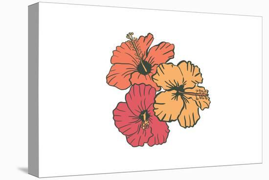 Hibiscus Flowers - Icon-Lantern Press-Stretched Canvas