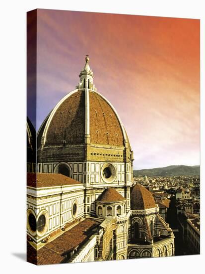 High Angle View of a Cathedral, Duomo Santa Maria Del Fiore, at Sunset Florence, Tuscany, Italy-Miva Stock-Premier Image Canvas