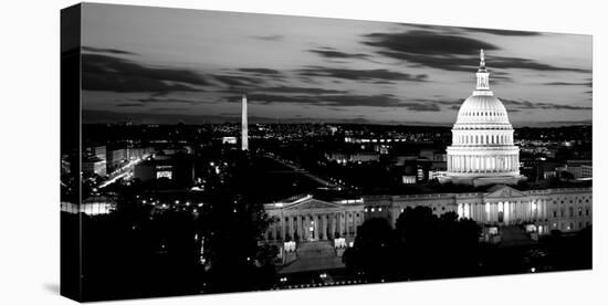 High Angle View of a City Lit Up at Dusk, Washington Dc, USA-null-Premier Image Canvas