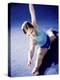 High Angle View of a Female Gymnast Stretching-null-Premier Image Canvas