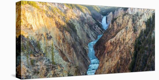 High angle view of a waterfall, Lower Yellowstone Falls, Grand Canyon, Yellowstone National Park...-null-Premier Image Canvas