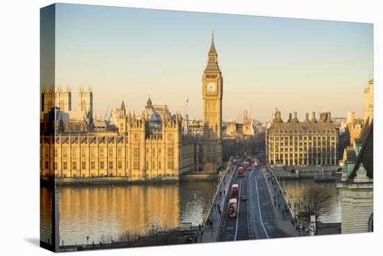 High angle view of Big Ben, the Palace of Westminster, UNESCO World Heritage Site, and Westminster -Fraser Hall-Premier Image Canvas