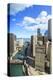 High Angle View of Chicago River and Lake Michigan, Chicago, Illinois, United States of America-Amanda Hall-Premier Image Canvas