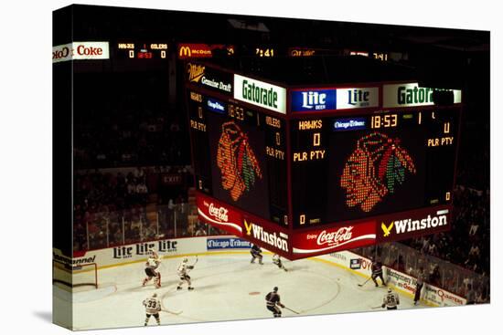 High angle view of ice hockey players in action, Chicago, Cook County, Illinois, USA-null-Premier Image Canvas