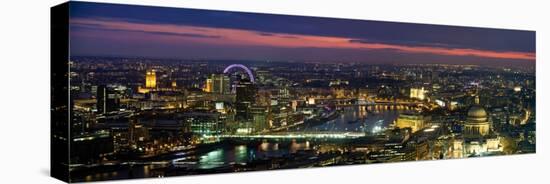 High Angle View of the City Lit Up at Dusk from Tower 42, London, England-null-Premier Image Canvas