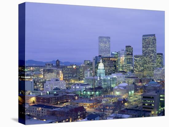 High Angle View of the State Capitol Building and Downtown, Denver, Colorado, USA-null-Premier Image Canvas