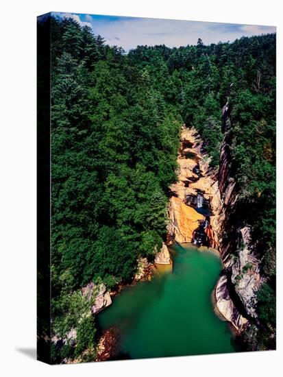 High angle view of the Tallulah Gorge, Tallulah River, Tallulah Gorge State Park, North Georgia...-null-Premier Image Canvas