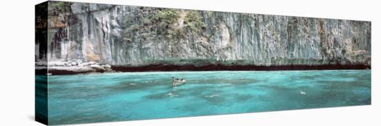 High Angle View of Three People Snorkeling, Phi Phi Islands, Thailand-null-Premier Image Canvas