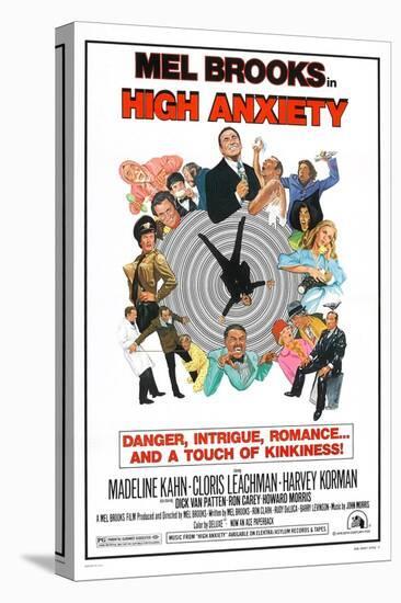 HIGH ANXIETY, US poster, Mel Brooks (top center), 1977-null-Stretched Canvas