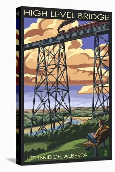 High Level Bridge - Lethbridge, Alberta-Lantern Press-Stretched Canvas