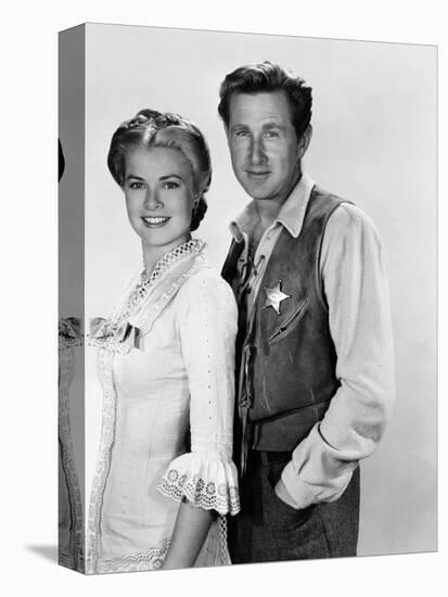 HIGH NOON, 1952 directed by FRED ZINNEMANN Grace Kelly and Lloyd Bridges (b/w photo)-null-Stretched Canvas