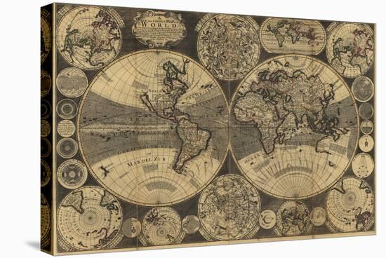 High-Quality Antique Map-megastocker-Stretched Canvas