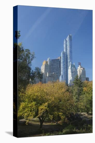 High-Rise Buildings Along from Inside Central Park on a Sunny Fall Day, New York-Greg Probst-Premier Image Canvas