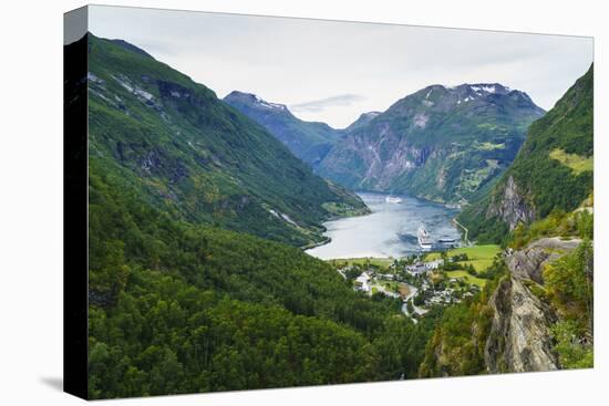 High View of Geiranger and Geirangerfjord, UNESCO World Heritage Site, Norway, Scandinavia, Europe-Amanda Hall-Premier Image Canvas