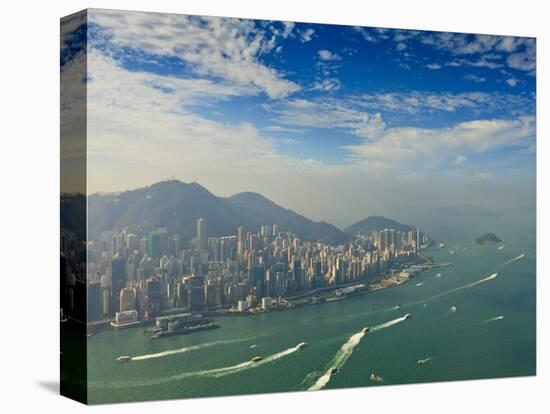 High View of the Hong Kong Island Skyline and Victoria Harbour, Hong Kong, China, Asia-Amanda Hall-Premier Image Canvas