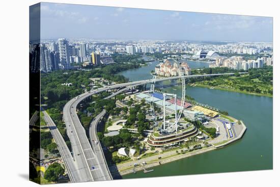 High View over Singapore with the Singapore Flyer Ferris Wheel and Ecp Expressway, Singapore-Fraser Hall-Premier Image Canvas