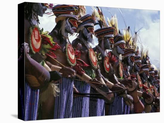 Highlands Warrior Marching Performance at Sing Sing Festival, Papua New Guinea-Keren Su-Premier Image Canvas