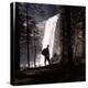 Hiker Looking at Vernal Falls in Yosemite National Park-Ralph Crane-Premier Image Canvas