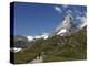 Hikers Below the Matterhorn, Zermatt, Valais, Swiss Alps, Switzerland, Europe-Hans Peter Merten-Premier Image Canvas