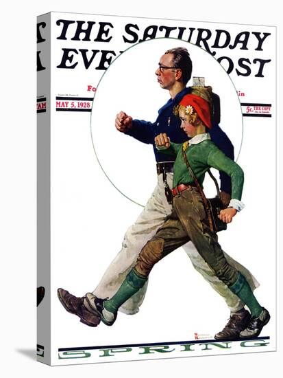 "Hikers" Saturday Evening Post Cover, May 5,1928-Norman Rockwell-Premier Image Canvas