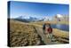 Hikers Wallking Along Rosset Lake, Gran Paradiso National Park, Alpi Graie (Graian Alps), Italy-Roberto Moiola-Premier Image Canvas