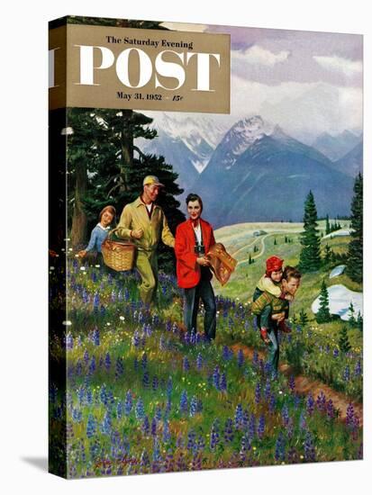 "Hiking in Mountains" Saturday Evening Post Cover, May 31, 1952-John Clymer-Premier Image Canvas