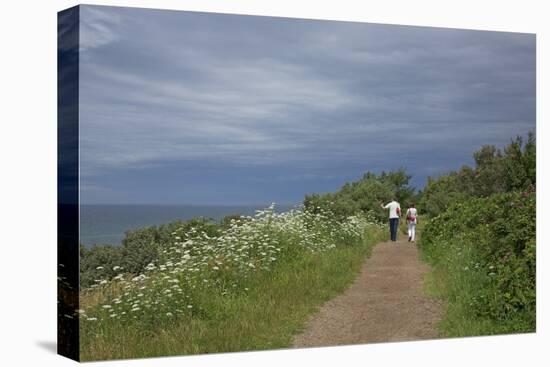 Hiking Trail on the Flower Covered Steep Bank with a View to the Baltic Sea-Uwe Steffens-Premier Image Canvas