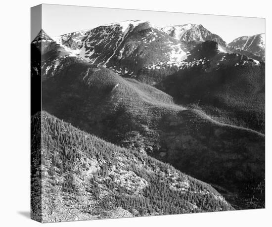 Hills and mountains, in Rocky Mountain National Park, Colorado, ca. 1941-1942-Ansel Adams-Stretched Canvas