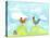 Hilltop Roosters-Ingrid Blixt-Stretched Canvas