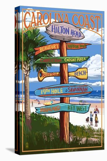 Hilton Head, South Carolina - Destination Signs-Lantern Press-Stretched Canvas