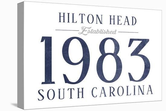 Hilton Head, South Carolina - Established Date (Blue)-Lantern Press-Stretched Canvas