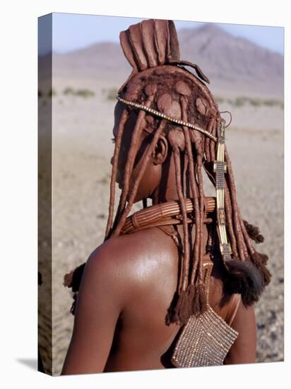 Himba Woman in Traditional Attire, Her Body Gleams from a Red Ochre Mixture of Red Ochre, Namibia-Nigel Pavitt-Premier Image Canvas