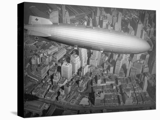 Hindenburg Flying over Manhattan-null-Premier Image Canvas