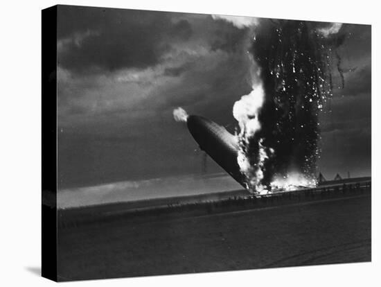 Hindenburg Zeppelin Bursting into Flames While Attempting to Land after 37th Ocean Crossing-Arthur Cofod-Premier Image Canvas