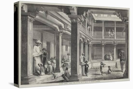 Hindoo School under the Portico of a House in Poonah-null-Premier Image Canvas