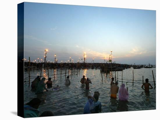 Hindu Devotees Bathe in the River Ganges on a Hindu Festival in Allahabad, India, January 14, 2007-Rajesh Kumar Singh-Premier Image Canvas