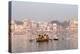 Hindu Pilgrims on Boat in the Ganges River, Varanasi, India-R M Nunes-Premier Image Canvas