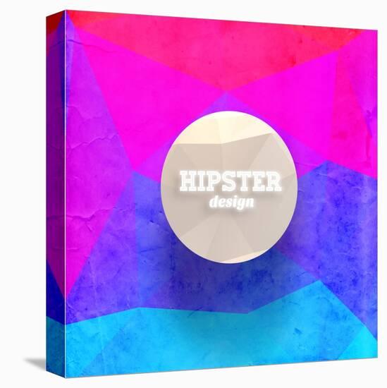 Hipster Mosaic Background, Hipster Theme Paper Triangles Label-Ozerina Anna-Stretched Canvas