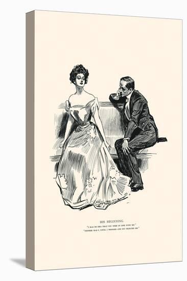His Beginning-Charles Dana Gibson-Stretched Canvas