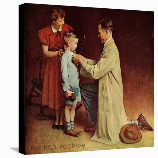 His First Day at School-Norman Rockwell-Premier Image Canvas