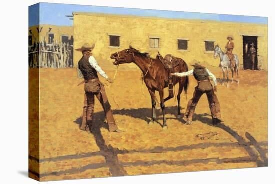 His First Lesson-Frederic Sackrider Remington-Stretched Canvas