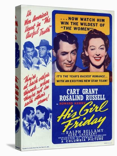 His Girl Friday, 1940-null-Stretched Canvas