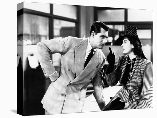 His Girl Friday, from Left: Cary Grant, Rosalind Russell, 1940-null-Stretched Canvas