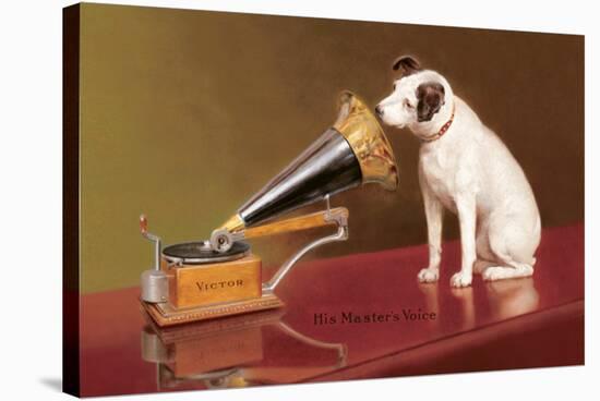 His Master's Voice Ad-null-Stretched Canvas