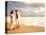 Hispanic Couple Walking Together on the Beach-Bill Bachmann-Premier Image Canvas